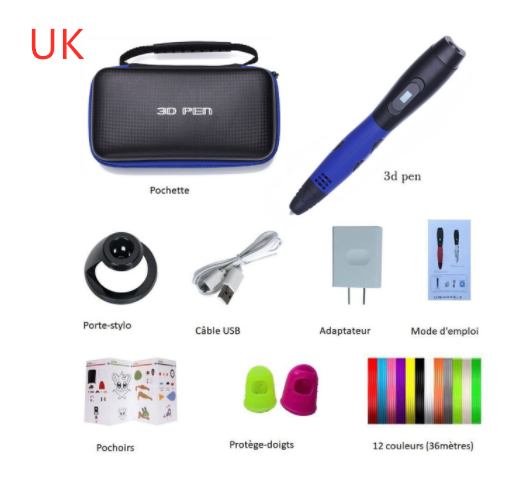 Color: Blue package, style: UK - Six generations of 3d printing pens