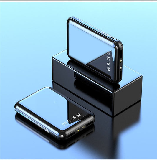 Color: Black, Style: 4500 mAh - 3 sections full mirror 20000mAh power bank