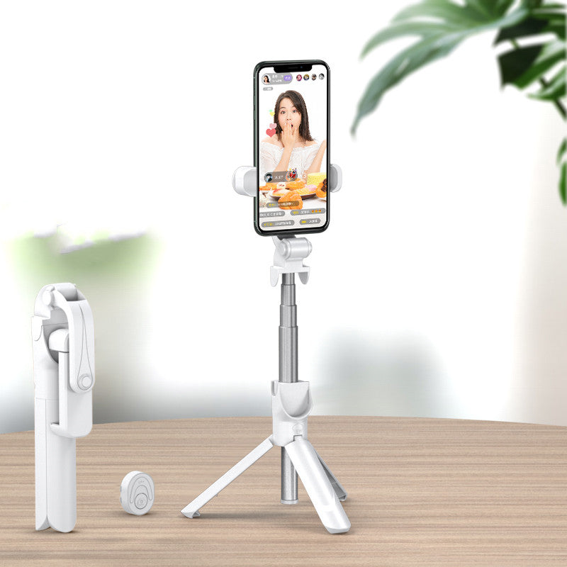 Color: White mini flash - Selfie stick mobile phone live support