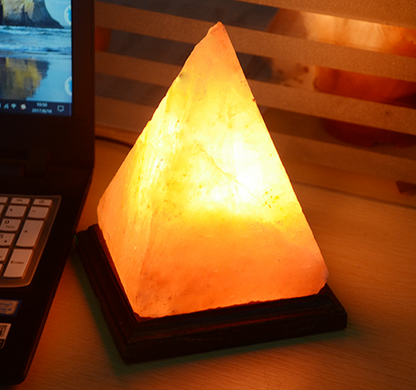 Wooden Base Himalayan Crystal Rock Salt Lamp Air Purifier Night Light FREE GLOBAL SHIPPING - Style: Smaller