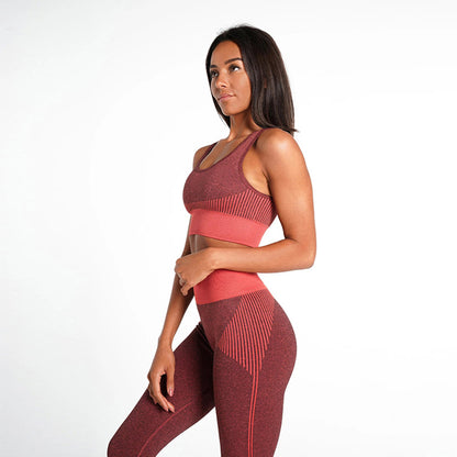 Color: Red, Size: M - Fitness seamless set