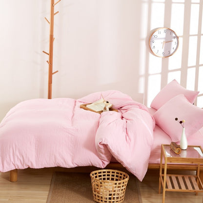 Color: Pink, Size: 1.8M - Cotton print four-piece quilt cover