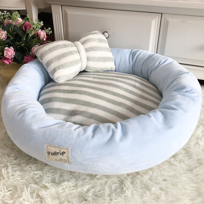 Color: Light blue, Size: M 55cm - Plush dog kennel pet kennel cat kennel