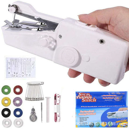 Color: White Set - Mini Portable Hand-held Sewing Machine