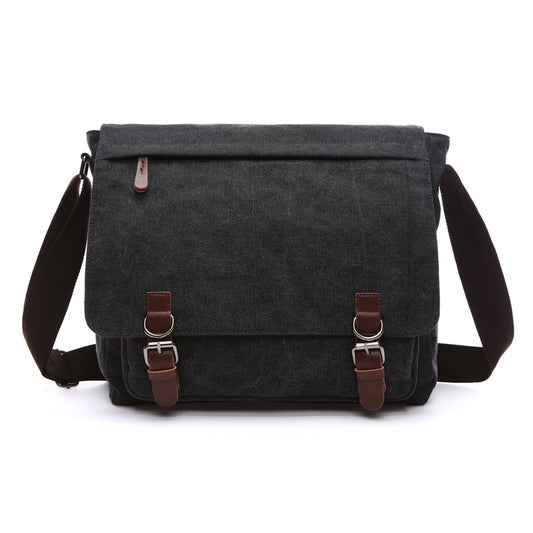 Color: Black, Size: L - Versatile canvas bag practical business computer bag