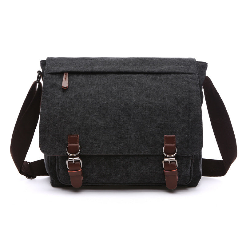 Color: Black, Size: L - Versatile canvas bag practical business computer bag