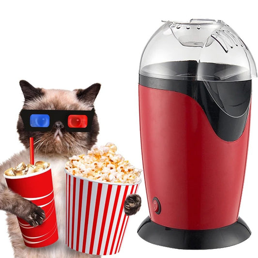 Color: Red, Style: UK - Popcorn Maker Household Mini Popcorn Machine Automatic DIY