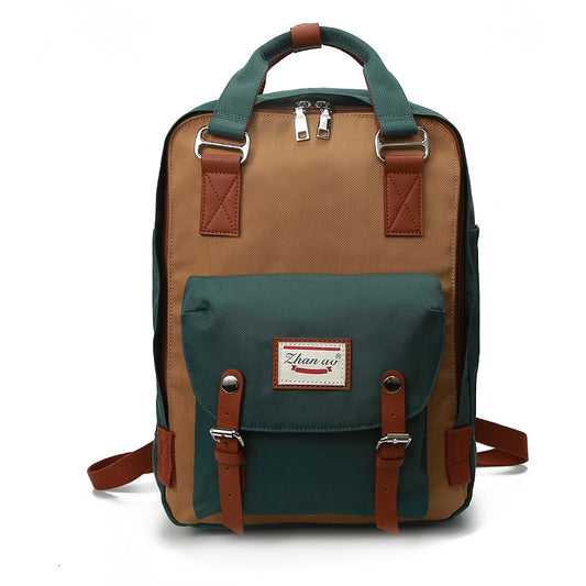 Color: Army Green, Size: L - Waterproof Vintage Travel Backpack