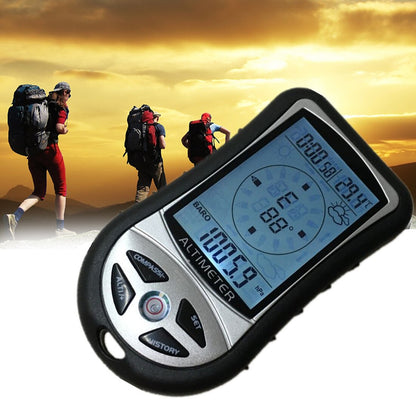 Color: Pictured - 8-in-1 hand-held electronic altimeter Mountaineering portable fishing barometer compass altimeter