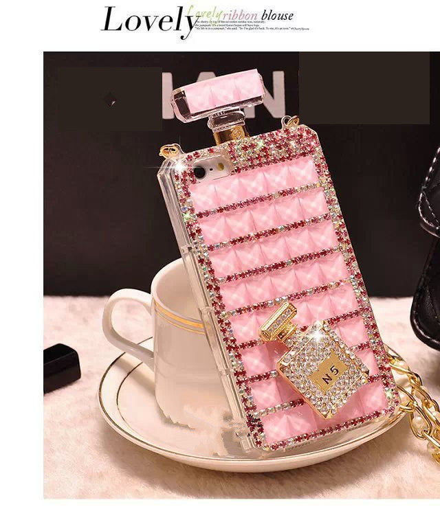 Color: Pink, Model: Samsung S6 - Luxury Diamond Case TPU Rhinestone Bling Cover Coque