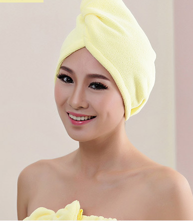 Color: Yellow - Women's Hair Dryer Cap, Absorbent Dry Hair Towel