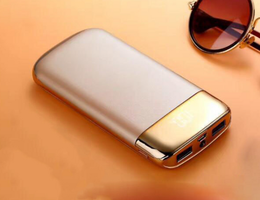 Color: Golden, Power Capacity: Make 8000 mA - Portable with LCD display charging treasure