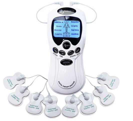 Style: White - Digital Meridian Physiotherapy Massager Multi-function Mini Massager Household Portable Pulse Massager Body