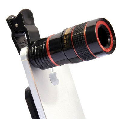 Color: Black, quantity: 1pc-8XL, Model:  - Cell Phone Telescope Lens