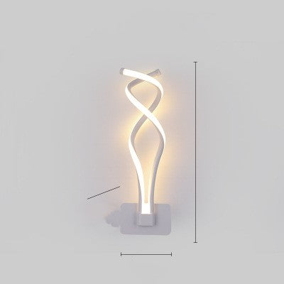 Color: Rich white, Style: Warm light - led wall lamp nordic minimalist bedroom bedside lamp