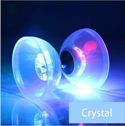 Color: Crystal, Model: 1 Bearing - Bearing Professional Diabolo YOYO Toys Set Hight Speed Light Up Glow Classic Toys Bearing Juggling String Bag Kongzhu