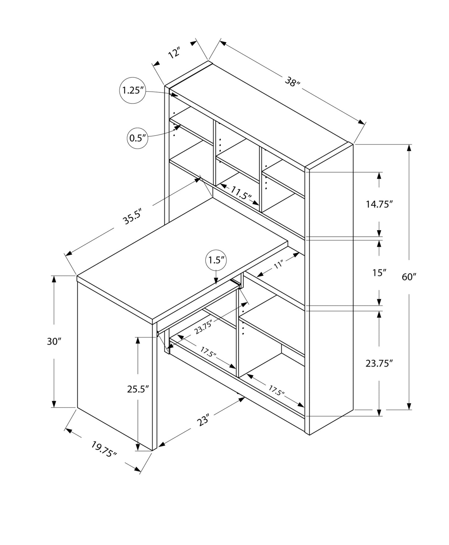 38" Taupe L-Shape Computer Desk