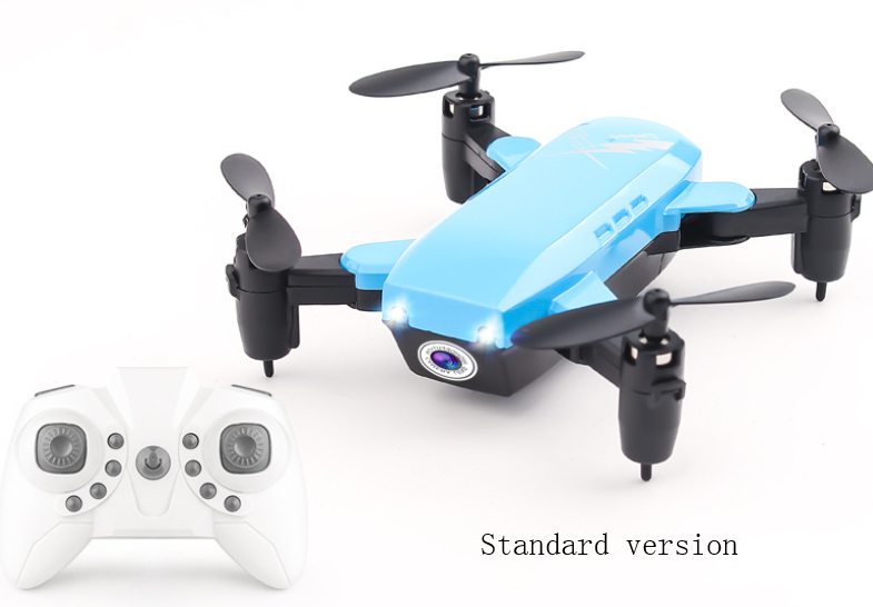 Color: Blue, Style: Standard version - D9 mini folding four-axis aircraft fixed height drone WIFI real-time aerial remote control aircraft s9