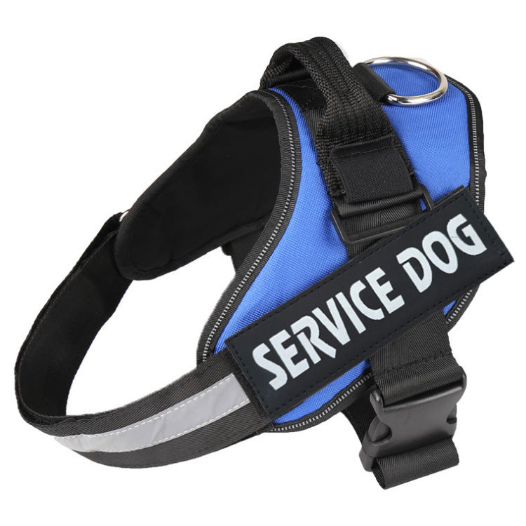 Color: Blue, Size: XL - Strong Nylon Reflective Strip Pet Traction Chest Strap