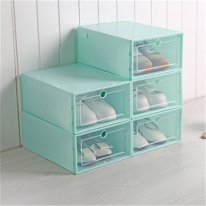 Color: Green, Size: 31x20x12cm - Transparent shoe box