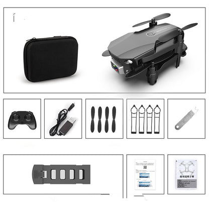 Color: Black standard and bag - Folding Drone HD 4K Aerial Photography Mini Quadcopter Toy RC Airplane