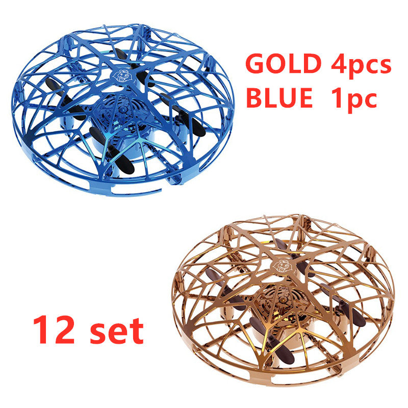 Color: 12 set - Flying Helicopter Mini Drone UFO RC Drone Infraed Induction Aircraft