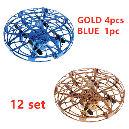 Color: 12 set - Flying Helicopter Mini Drone UFO RC Drone Infraed Induction Aircraft