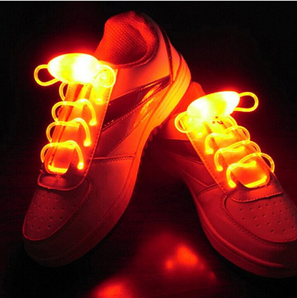 Size: Red - Led Sport Shoe Laces Glow Shoe Strings Round Flash Light Shoelaces