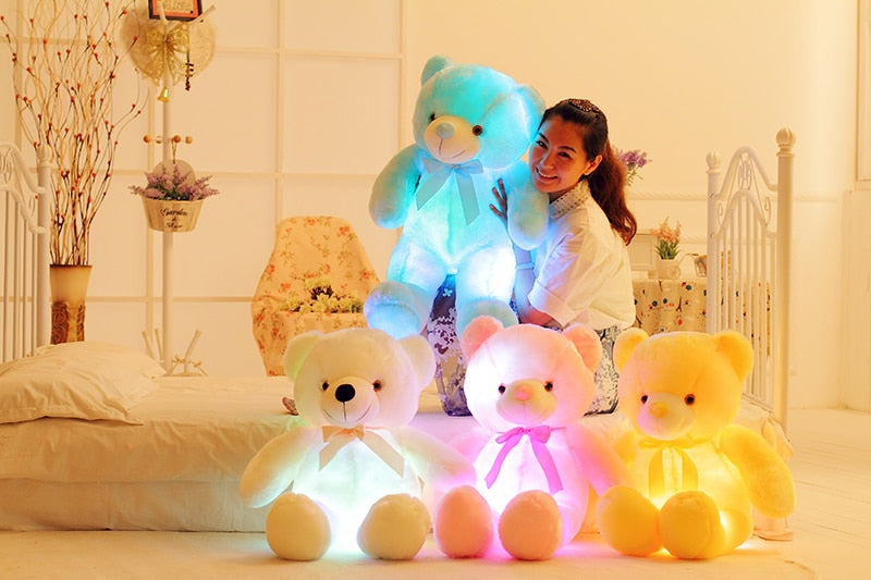 Color: Pink Music, Size: 50CM - Creative Light Up LED Teddy Bear