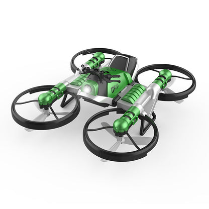 Color: verde - WiFi FPV RC Drone Motocicleta 2 en 1 Cámara de helicóptero plegable 0.3MP Altitude Hold RC Quadcopter Motocicleta Drone 2 en 1 Dron