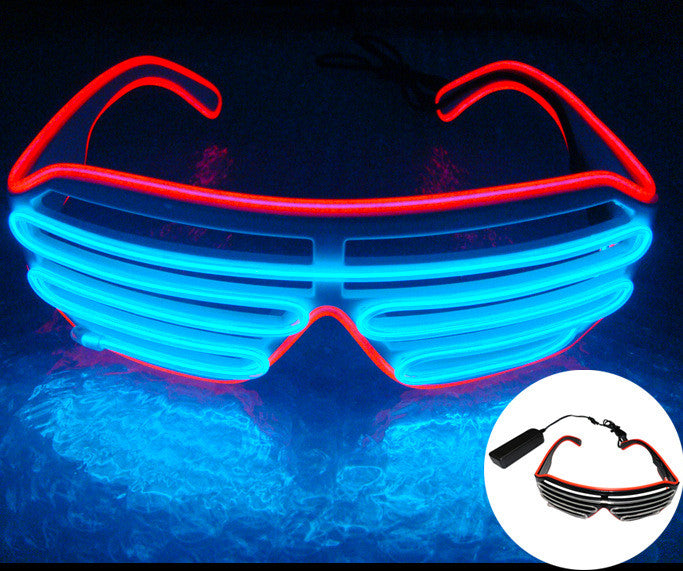 Color: Red blue - Newest LED Light Up Flashing Rave Shades