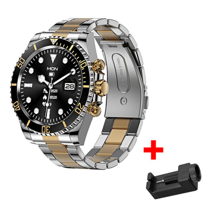 Color: Black gold - Smartwatch Bluetooth Heart Rate And Blood Pressure Detection Smartwatch