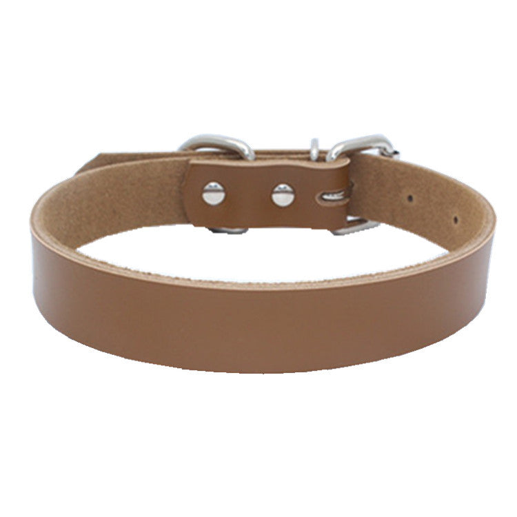 Color: Brown, Size: XS - Pure leather pet collar