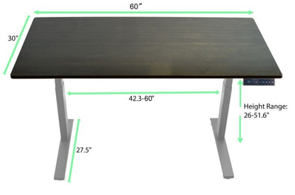 Premier 52" Gray Dual Motor Electric Office Adjustable Standing Desk