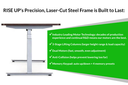 Black and Natural Bamboo 52" Dual Motor Electric Office Adjustable Computer Desk