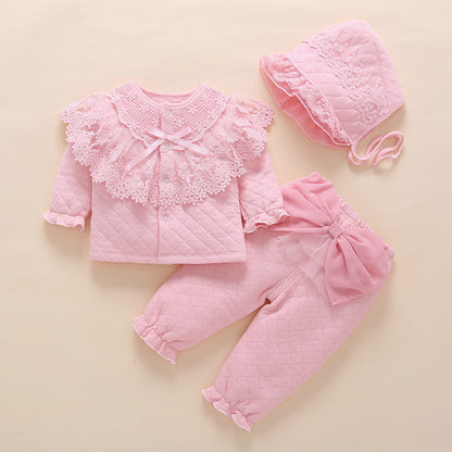 Baby Fall/Winter Girl's Split Three-piece Set Full Moon Toddler