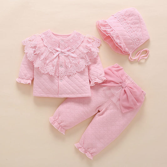 Baby Fall/Winter Girl's Split Three-piece Set Full Moon Toddler