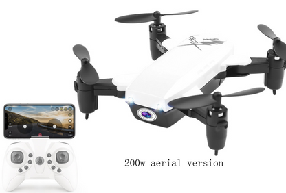 Color: White, Style: 200w aerial version - D9 mini folding four-axis aircraft fixed height drone WIFI real-time aerial remote control aircraft s9