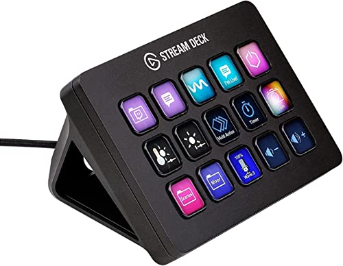 Elgato Stream Deck Classic - Live production controller with 15 customizable LCD keys and adjustable stand, trigger actions in OBS Studio, Streamlabs, Twitch, YouTube and more, works with PC/Mac