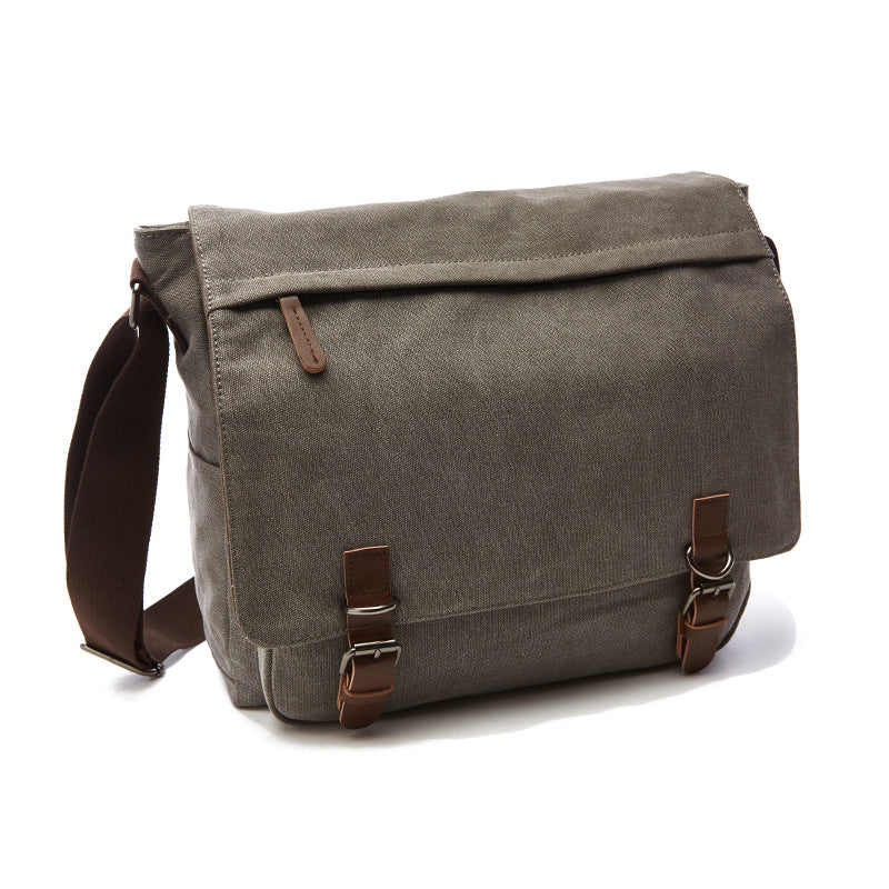 Men's single shoulder spans outdoor casual canvas bag Korean version of Korean version of single shoulder computer bag wholesale