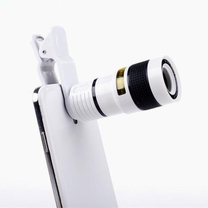 Color: White, quantity: 1pc-12X, Model:  - Cell Phone Telescope Lens