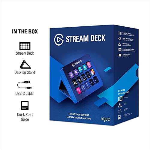 Elgato Stream Deck Classic - Live production controller with 15 customizable LCD keys and adjustable stand, trigger actions in OBS Studio, Streamlabs, Twitch, YouTube and more, works with PC/Mac