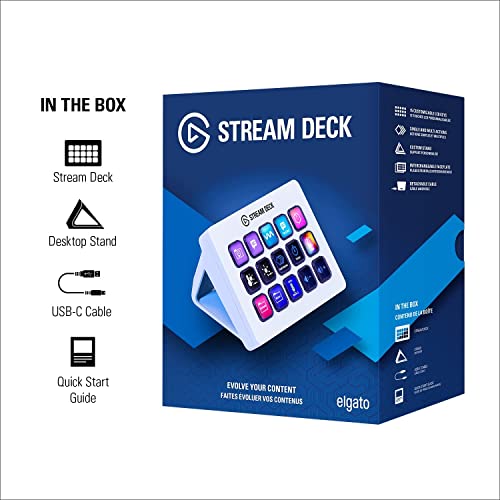 Elgato Stream Deck Classic - Live production controller with 15 customizable LCD keys and adjustable stand, trigger actions in OBS Studio, Streamlabs, Twitch, YouTube and more, works with PC/Mac