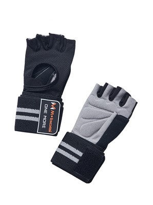 Color: Body black and gray, Size: XL - Weightlifting gloves breathable