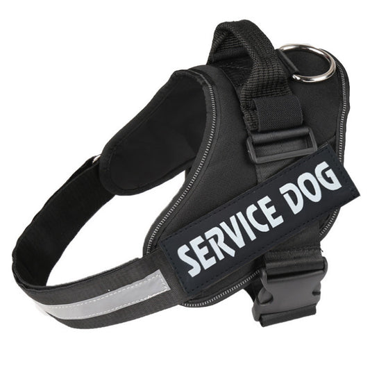 Color: Black, Size: M - Strong Nylon Reflective Strip Pet Traction Chest Strap