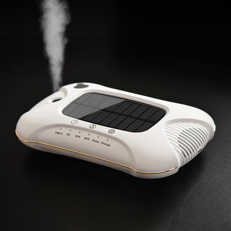 Color: White, Style: Humidify - Solar car air purifier