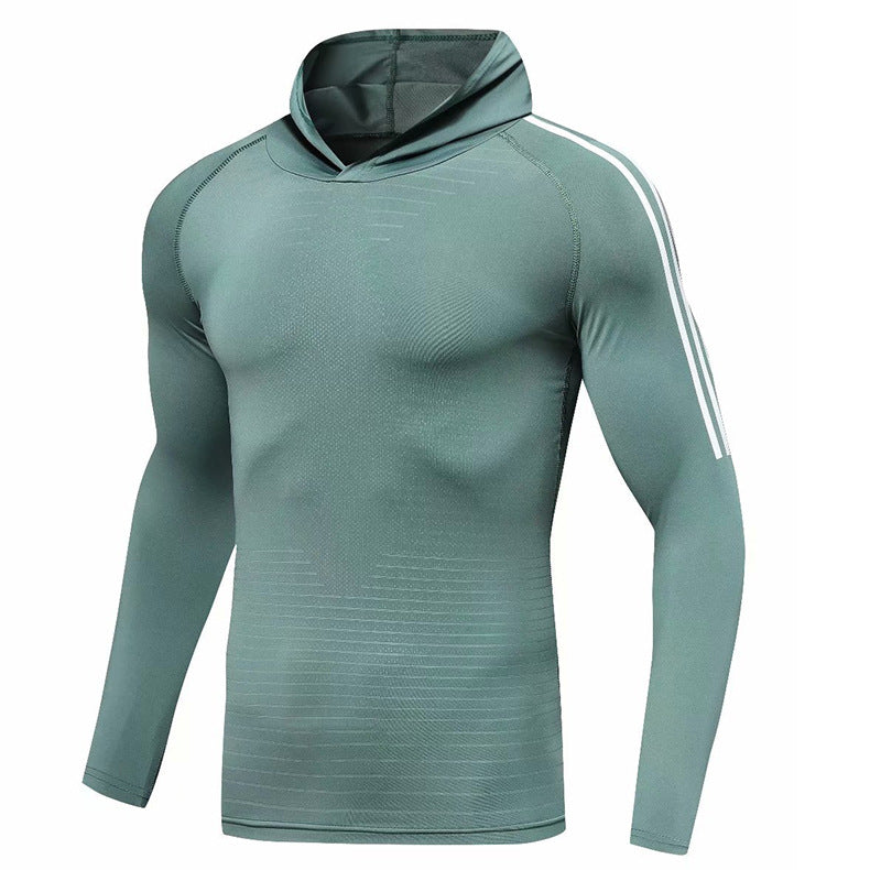 Color: Light Green, Size: L - Long-Sleeved Hooded Tights And Quick-Drying Top