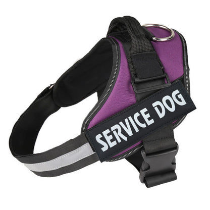 Color: Purple, Size: XXL - Strong Nylon Reflective Strip Pet Traction Chest Strap