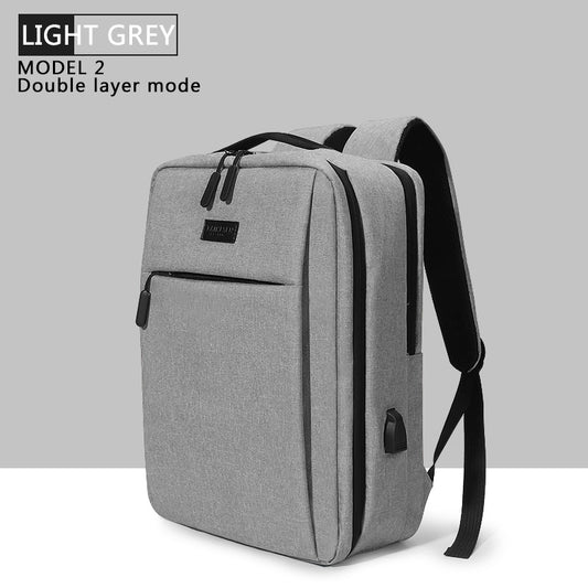 Color: Double layerlight grey, Size: 17.3inches - Oxford Cloth Bag