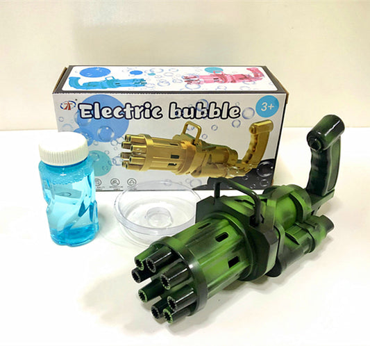 Color: B camouflage green, style: With bubble liquid - Semi-Automatic Children'S Electric Bubble Machine Toy